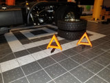 Scale Miniature Road Safety Triangles Set of 3 with Mount at 1/14th Scale