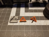Scale Miniature Road Safety Triangles Set of 3 with Mount at 1/14th Scale