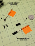 Set of Two (2) Hazard Flags for 1/14th Scale Semi Trucks and Construction