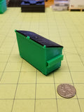 2-yard Green Trash Dumpster at 1:24 Scale