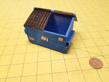 2-yard Blue Trash Dumpster at 1:24 Scale