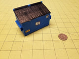 2-yard Blue Trash Dumpster at 1:24 Scale