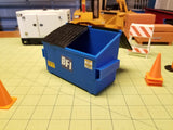 2-yard Blue Trash Dumpster at 1:14 Scale