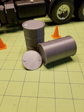Miniature 55-gallon Oil Drums at 1:14 Scale (Set of 2)