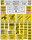 Truck Traffic Sign Decals for 1:12/1:14/1:16 Scale