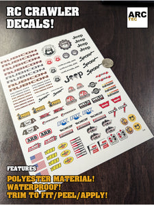 Copy of RC Crawler-04 Decal Set for 1:8/1:10/1:12 Scale Vehicles