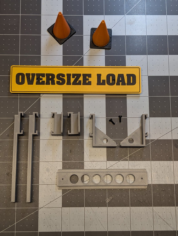 Miniature OVERSIZE LOAD or WIDE LOAD sign at 1/14th Scale