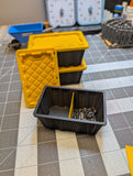 Miniature 27-Gallon Style Storage Totes (Set of 3) | 1/10 & 1/14 Scale