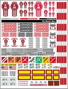 New Kenworth Semi Tractor Truck Decals for 1:12/1:14/16 Scale
