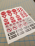 US Traffic Directional Sign Decals US-02 for 1:12/1:14/1:16 Scale