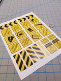 US Traffic Caution Sign Decals US-01 for 1:12/1:14/1:16 Scale