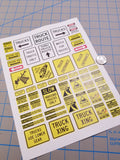 Truck Traffic Sign Decals for 1:12/1:14/1:16 Scale