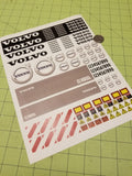 Volvo Construction Decals for 1:12/1:14/1:16 Scale