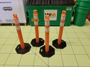 Miniature Safety Delineator Posts (Set of 4)