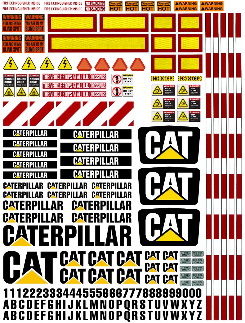 CAT Construction Decals for 1:12/1:14/1:16 Scale – ARC-tec Shop
