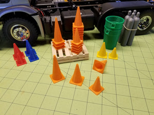Miniature Safety Cones at 1:14 Scale (Set of 8)