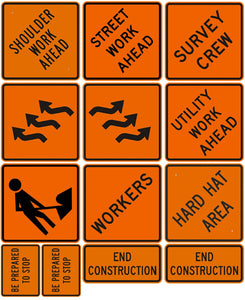 Construction Sign Decals CS-03 for 1:12/1:14/1:16 Scale