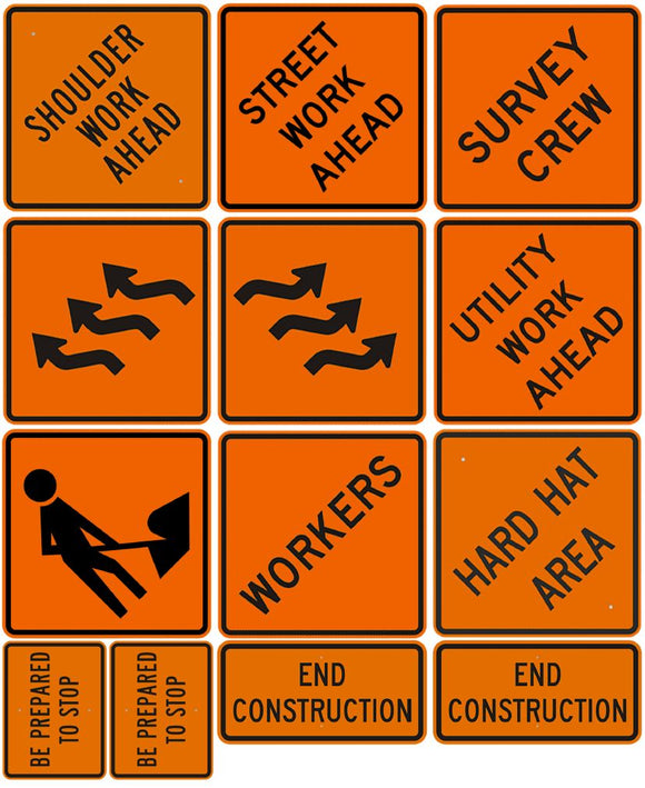 Construction Sign Decals CS-03 for 1:12/1:14/1:16 Scale