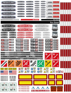 New Freightliner Semi Tractor Truck Decals for 1:12/1:14/16 Scale