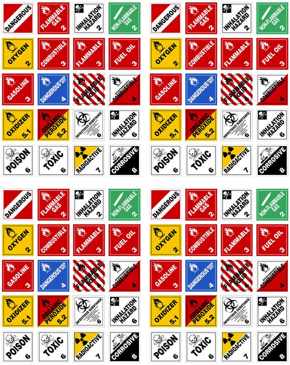 Hazard Placards Construction Label Decals for 1:12/1:14/1:16 Scale