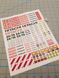 Hitachi Construction Decals for 1:12/1:14/1:16 Scale