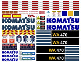 Komatsu WA470 Loader Decals for 1:12/1:14/1:16 Scale