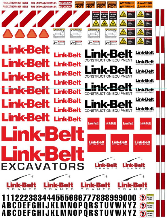 Link-Belt Construction Decals for 1:12/1:14/1:16 Scale