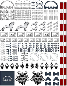 New MAN Semi Tractor Truck Decals for 1:12/1:14/16 Scale