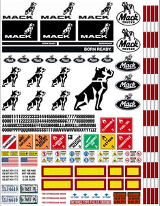 New Mack Semi Tractor Truck Decals for 1:12/1:14/16 Scale