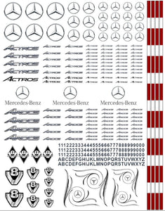 New Mercedes Semi Tractor Truck Decals for 1:12/1:14/16 Scale