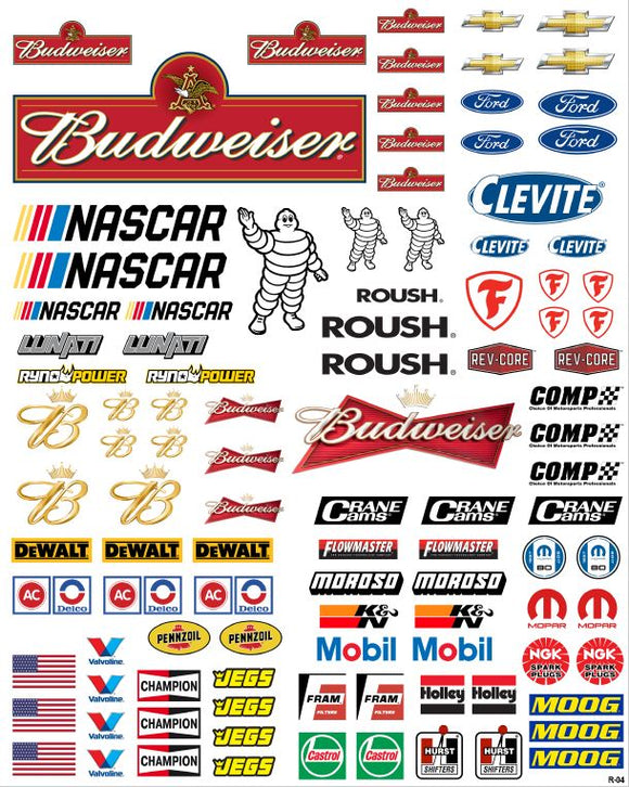 RC Racing-04 Decal Set for 1:8/1:10/1:12 Scale Vehicles