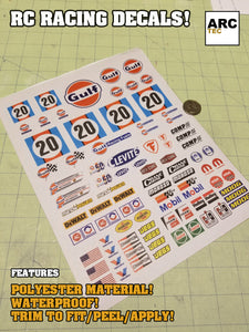 RC Racing-10 Decal Set for 1:8/1:10/1:12 Scale Vehicles