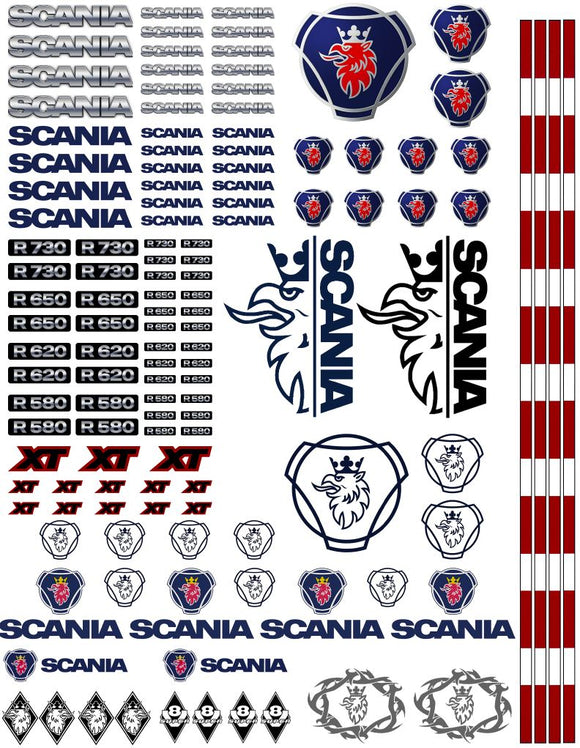 New Scania Semi Tractor Truck Decals for 1:12/1:14/16 Scale