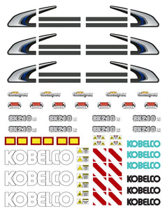 Kobelco 210 Construction Decals for 1:12/1:14/1:16 Scale