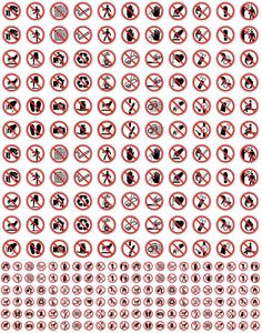 ANSI Prohibited Sign Construction Decals for 1:12/1:14/1:16 Scale