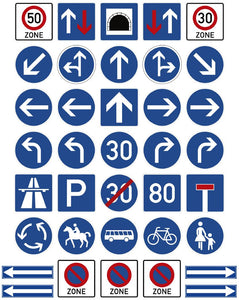European Traffic Sign Decals EU-03 for 1:12/1:14/1:16 Scale