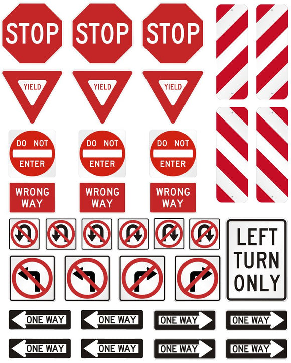 US Traffic Directional Sign Decals US-02 for 1:12/1:14/1:16 Scale