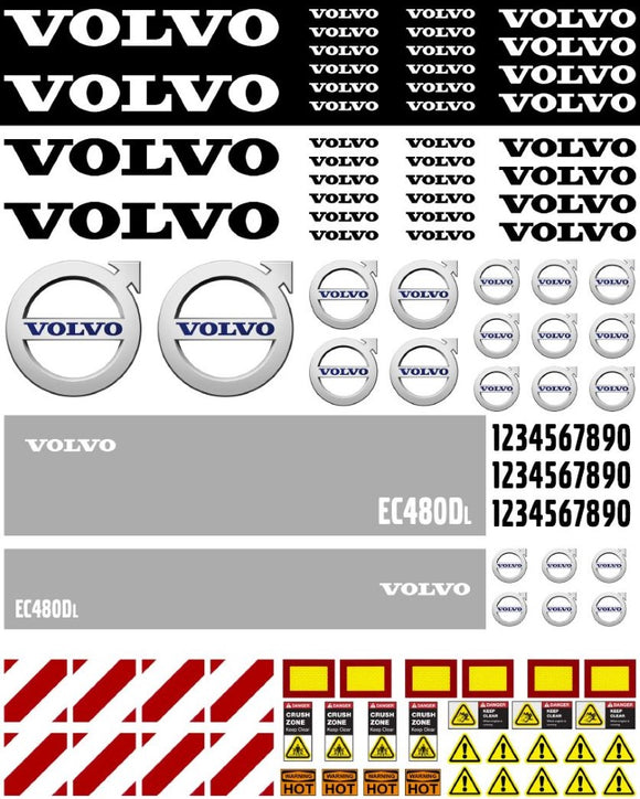 Volvo Construction Decals for 1:12/1:14/1:16 Scale